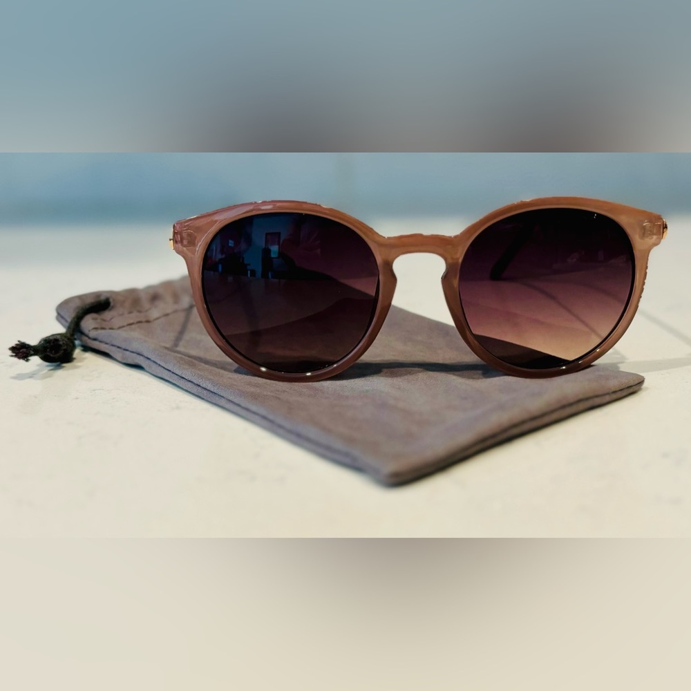 Ann Taylor LOFT  Round Keyhole Sunglasses Pink